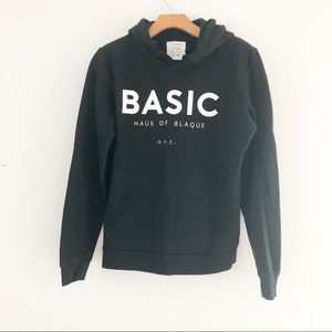 Cotton On Basic Black Hooded Sweatshirt- SZ L